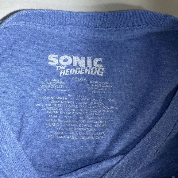 Sega Sonic Hedgehog Blue Graphic T-Shirt Men's XL Video Game Tee Top Summer - Picture 4 of 4